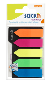 Plastov samolepic zloky Stick'n neonov barvy ipky, 42 x 12 mm