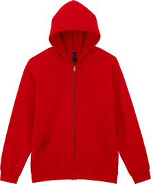 Mikina s kapuc� na zip GISF600, �erven�