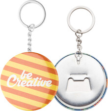 Pvek na kle s plackou KeyBadge Bottle, stbrn, bl