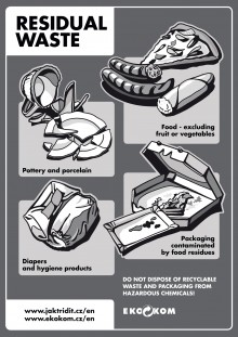 Samolepka na tdn odpad A4 residual waste