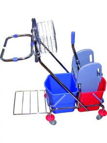 �klidov� voz�k Ekonomy, 2 v�dra, 2 x 17 l, se �d�ma�em, s ko��kem, s dr��kem na pytle