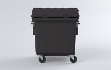 Kontejner na tdn odpad s kulatm vkem 1100 l, plastov, ed