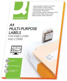 Univerz�ln� etikety Q-CONNECT, 70 x 67,7 mm, b�l�, 1200 ks