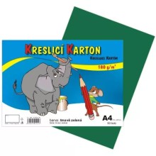 Kreslic� karton Stepa A4, zelen�, 180g/m2, 50 list�