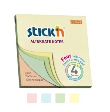 Samolepic� blo�ek Stick'n by Hopax ALTERNATE, 76 x 76 mm, pastel mix, 100 l�stk�
