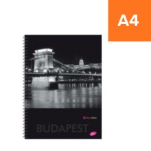Pozn�mkov� blok krou�kov� Metropole v noci, A4, linkovan�, mix 9 motiv�, 70 list�