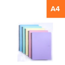 Pozn�mkov� blok krou�kov� PASTELINI, A4, linkovan�, fialov�, 60 list�