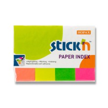 Samolepic� pap�rov� z�lo�ky Stick'n by Hopax, 50 x 20 mm, neon mix, 4 x 50 l�stk�