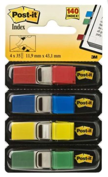 Samolep�c� z�lo�ky 3M Post it 683-4, 11,9 x 43,2 mm, 4 x 35 l�stk�