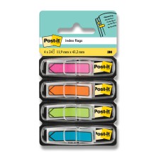 Samolep�c� z�lo�ky 3M Post it, 684, 11,9 x 43,1 mm, neon mix, 4 x 24 l�stk�