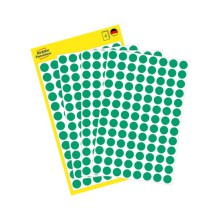 Etikety Avery Zweckform, kulat�, 8 mm, zelen�, 416 ks