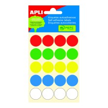 Etikety Apli kulat�, 19 mm, barevn� mix, 100 ks