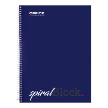 Pozn�mkov� blok krou�kov� Spiral Block, A5, linkovan�, modr�, 80 list�